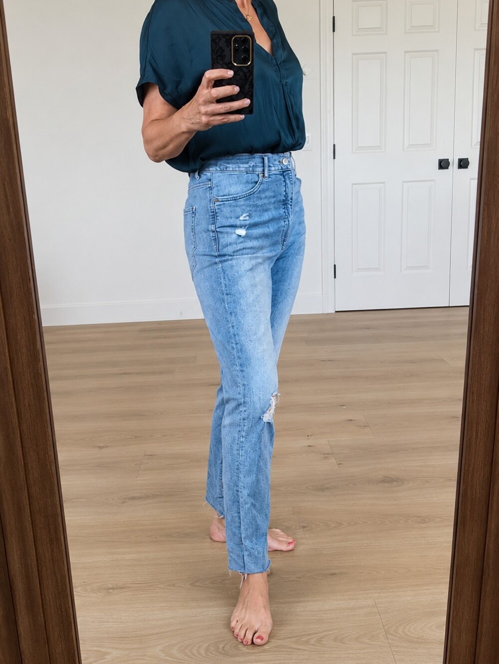 Express Light Blue Straight Leg Jeans